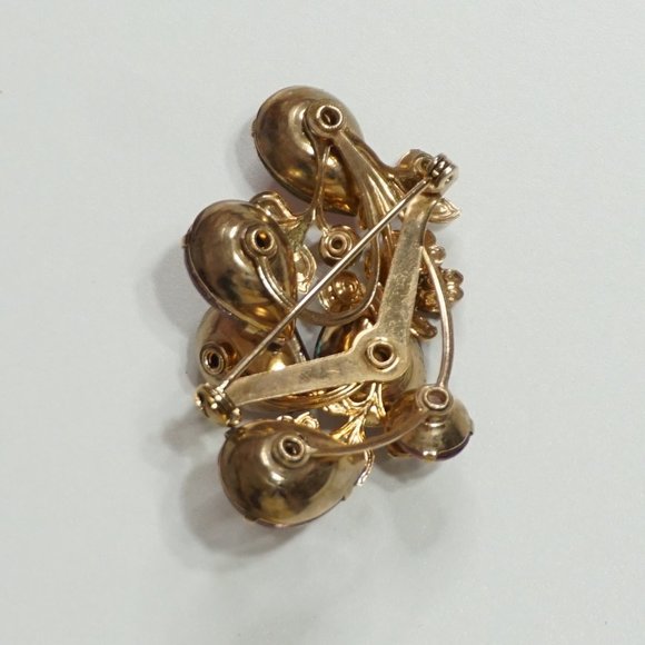 2/$30 - Vintage Gold Amethyst Brooch - Picture 3 of 4